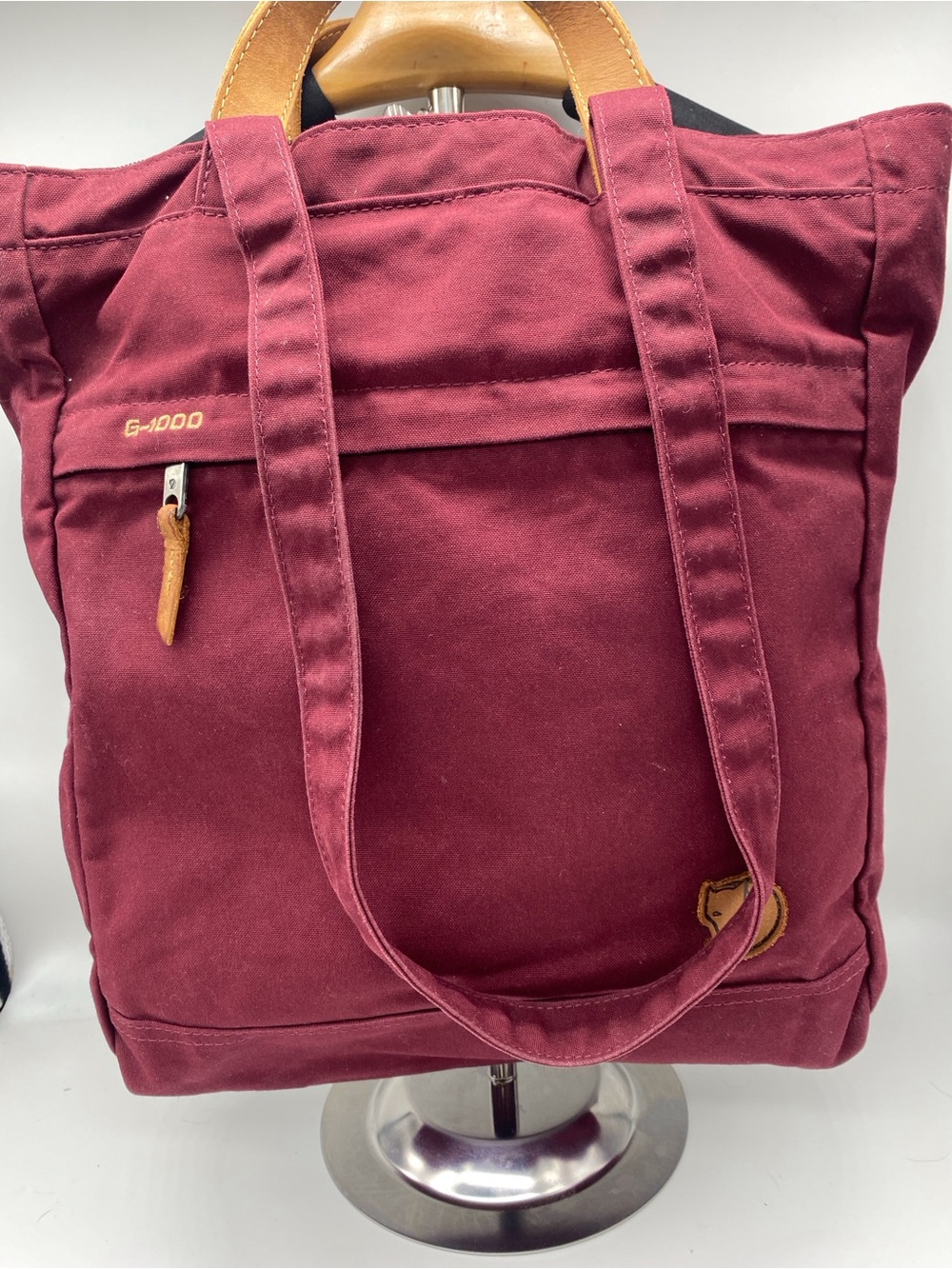 Maroon Canvas Convertible Backpack Tote for men or women G-1000 14x15x3